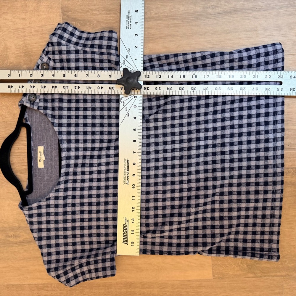 Madewell Womens Gingham Button Shoulder Short Sleeve Top Blue XXS Preppy - Picture 3 of 5